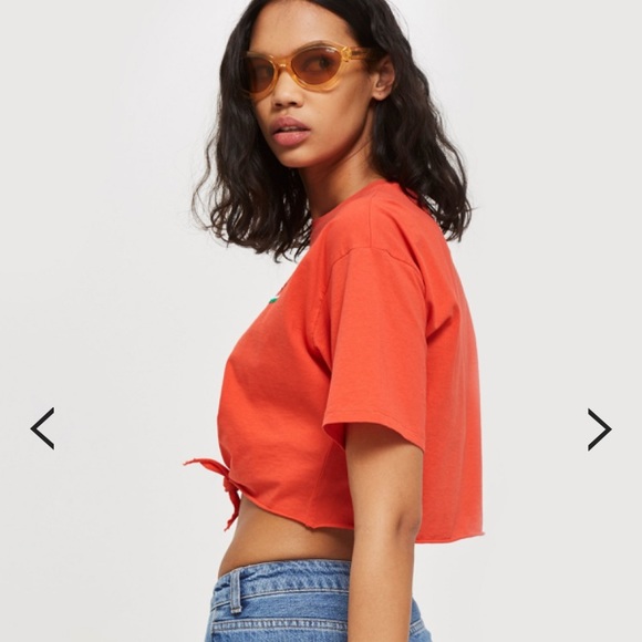 NWT TOPSHOP watermelon cropped t-shirt sz 8 - Picture 3 of 7